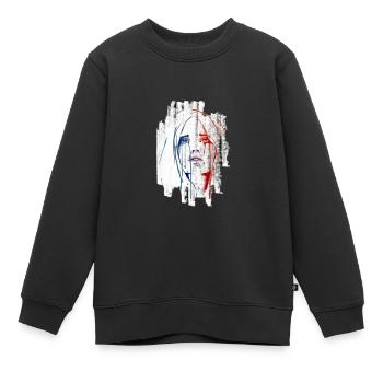 Marianne pleure fond blanc - Sweat Premium enfant bio - noir - Devant - AI Model Kid Female (0cm)