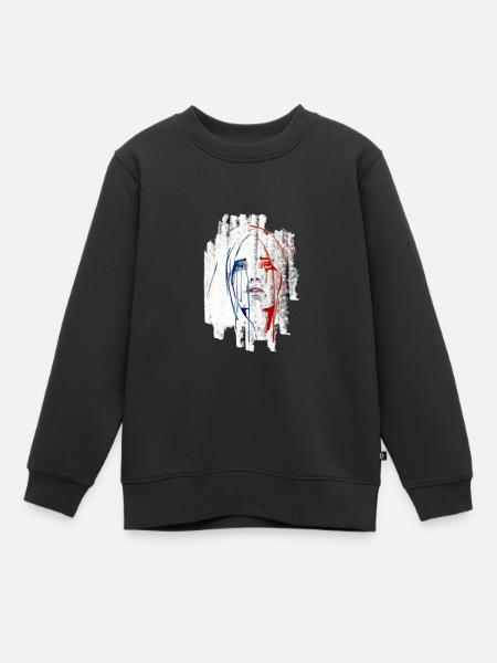 Marianne pleure fond blanc - Sweat Premium enfant bio - noir