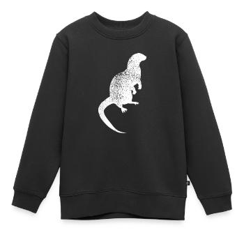 Distressed Otter Print - Vintage Otter - Kinder Premium Organic Sweatshirt - Schwarz - Vorne - AI Model Kid Female (0cm)