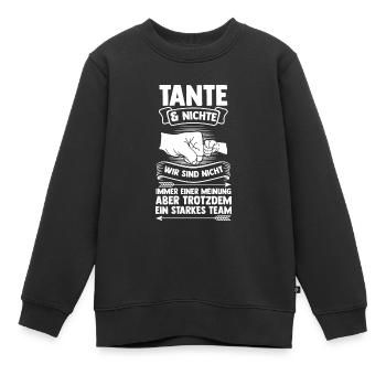 Tante & Nichte Familie Nichte Geschenk - Kinder Premium Organic Sweatshirt - Schwarz - Vorne - AI Model Kid Female (0cm)