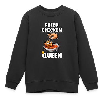 Lustiges gebratenes Huhn Frau Mädchen Geschenk - Kinder Premium Organic Sweatshirt - Schwarz - Vorne - AI Model Kid Female (0cm)