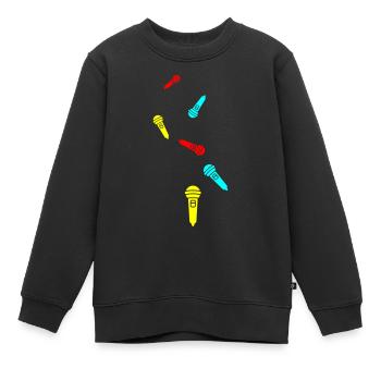 Microphone icon - Kids Premium Organic Sweatshirt - black - Front - AI Model Kid Female (0cm)