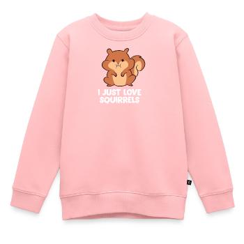 Écureuils - I just love Squirrels - Sweat Premium enfant bio - rose - Devant - AI Model Kid Female (0cm)