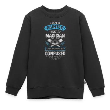 Bombe de peinture Painter - Sweat Premium enfant bio - noir - Devant - AI Model Kid Female (0cm)