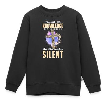 Totem Crâne Corbeau Liberté - Sweat Premium enfant bio - noir - Devant - AI Model Kid Female (0cm)