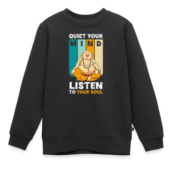 Relaxation de la conscience spirituelle - Sweat Premium enfant bio - noir - Devant - AI Model Kid Female (0cm)