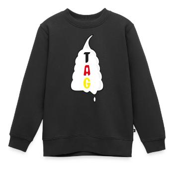 Sahne Tag mit Deutschlandfarben. - Kinder Premium Organic Sweatshirt - Schwarz - Vorne - AI Model Kid Female (0cm)