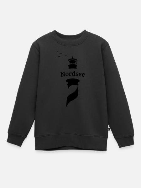 North Sea Lighthouse - Seagulls - Kids Premium Organic Sweatshirt - black
