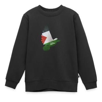 Free Palestine taube Freiheit Palestinian - Kinder Premium Organic Sweatshirt - Schwarz - Vorne - AI Model Kid Female (0cm)