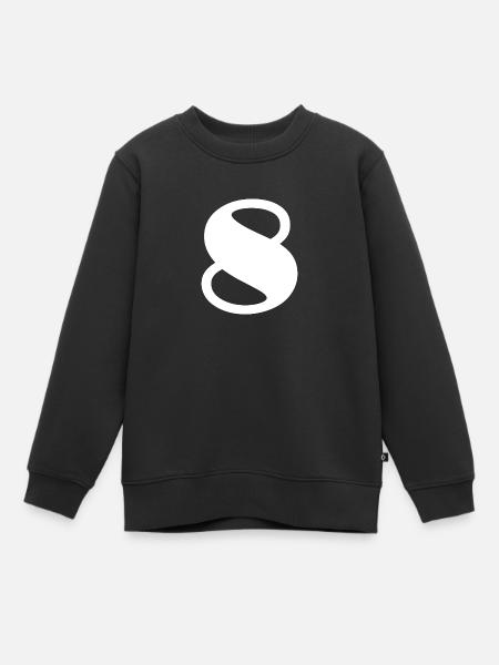 8 JAHRE. 8. JUBILÄUM. GEBURTSTAG 8 JAHRE. 8 - Kinder Premium Organic Sweatshirt - Schwarz