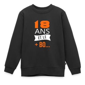 18 ans anniversaire 18 ans le plus beau majorité - Sweat Premium enfant bio - noir - Devant - AI Model Kid Female (0cm)