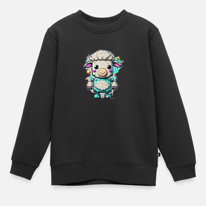 Robot Mouton - Sweat Premium enfant bio - noir