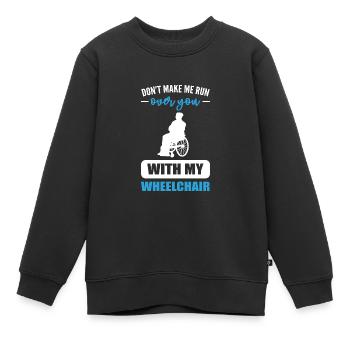 Fauteuil roulant - Sweat Premium enfant bio - noir - Devant - AI Model Kid Female (0cm)