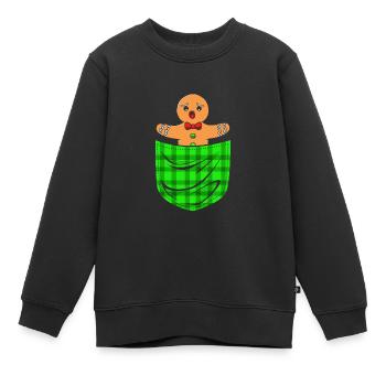 Lebkuchenmann Lebkuchenherz Lebkuchen Naschen - Kinder Premium Organic Sweatshirt - Schwarz - Vorne - AI Model Kid Female (0cm)