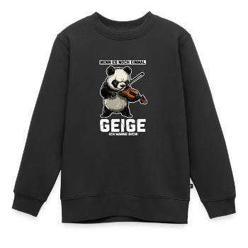 Nenn es Geige ich warne dich Panda - Kinder Premium Organic Sweatshirt - Schwarz - Vorne - AI Model Kid Female (0cm)