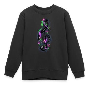 Notenschluessel - Kinder Premium Organic Sweatshirt - Schwarz - Vorne - AI Model Kid Female (0cm)