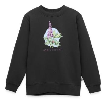 Lupine, permanente botanische Zeichnung - Kinder Premium Organic Sweatshirt - Schwarz - Vorne - AI Model Kid Female (0cm)