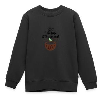 put the lime in the coconut - Sweat Premium enfant bio - noir - Devant - AI Model Kid Female (0cm)