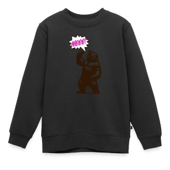 Roaring Bear No Neon - Kids Premium Organic Sweatshirt - black - Front - AI Model Kid Female (0cm)