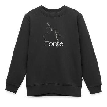 Naturgewalt - Blitz - Kinder Premium Organic Sweatshirt - Schwarz - Vorne - AI Model Kid Female (0cm)