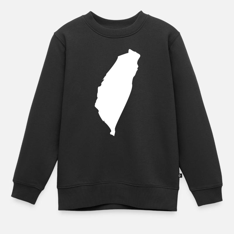 Taïwan carte drapeau - Sweat Premium enfant bio - noir
