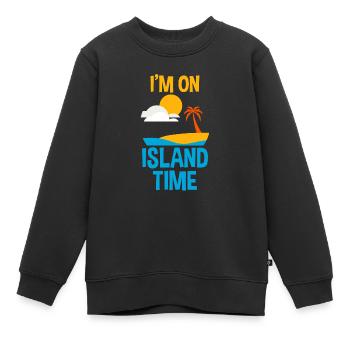 Je suis sur l’île - Sweat Premium enfant bio - noir - Devant - AI Model Kid Female (0cm)