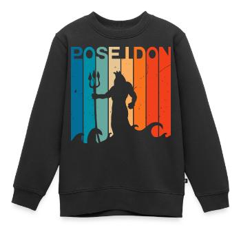 Poseidon-Grafik - Kinder Premium Organic Sweatshirt - Schwarz - Vorne - AI Model Kid Female (0cm)