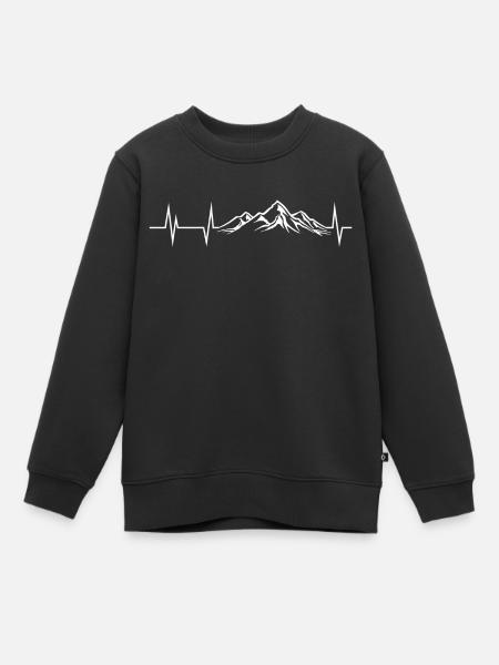 Heart Beat Mountains - Sweat Premium enfant bio - noir
