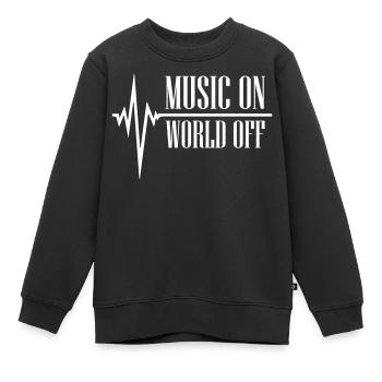 Heart Beat Music On World Off - Kinder Premium Organic Sweatshirt - Schwarz - Vorne - AI Model Kid Female (0cm)