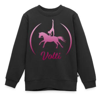 Volti Pferdesport Voltigieren by TinaShirts - Kinder Premium Organic Sweatshirt - Schwarz - Vorne - AI Model Kid Female (0cm)