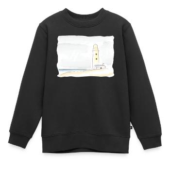 Phare sur la falaise - Sweat Premium enfant bio - noir - Devant - AI Model Kid Female (0cm)