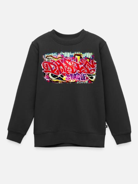 Berliner Mauer Graffiti Schrift - Kinder Premium Organic Sweatshirt - Schwarz
