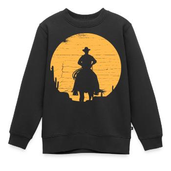Country Western Wilder Westen Cowboy - Kinder Premium Organic Sweatshirt - Schwarz - Vorne - AI Model Kid Female (0cm)