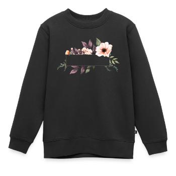 Blumen Bouqet personalisierbar - Kinder Premium Organic Sweatshirt - Schwarz - Vorne - AI Model Kid Female (0cm)