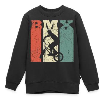 BMX Kinder Shirt Vintage Retro Hobby Fahrrad MTB - Kinder Premium Organic Sweatshirt - Schwarz - Vorne - AI Model Kid Female (0cm)