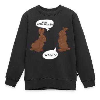 Lustiger Hase Kaninchen aus Schokolade Hasen - Kinder Premium Organic Sweatshirt - Schwarz - Vorne - AI Model Kid Female (0cm)