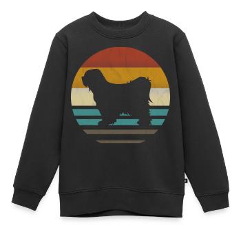 Tibet terrier retro - Sweat Premium enfant bio - noir - Devant - AI Model Kid Female (0cm)