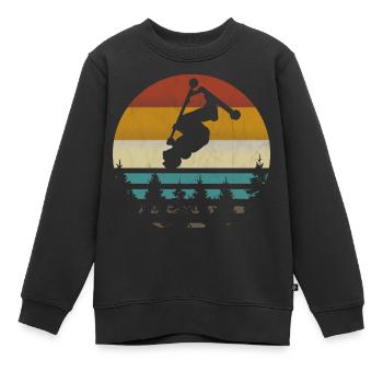 Cascadeur cascadeur scooter scooter rétro vintag - Sweat Premium enfant bio - noir - Devant - AI Model Kid Female (0cm)
