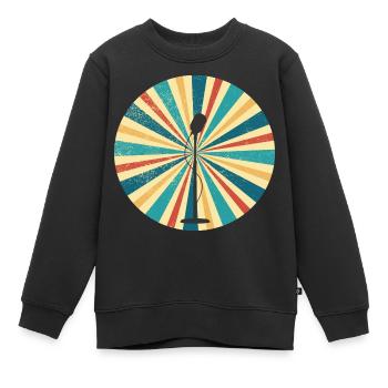 Vintage Microphone Microphone - Kids Premium Organic Sweatshirt - black - Front - AI Model Kid Female (0cm)