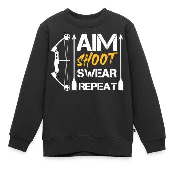 Aim Shoot Swear Repeat Arcry Gift Hobby - Sweat Premium enfant bio - noir - Devant - AI Model Kid Female (0cm)