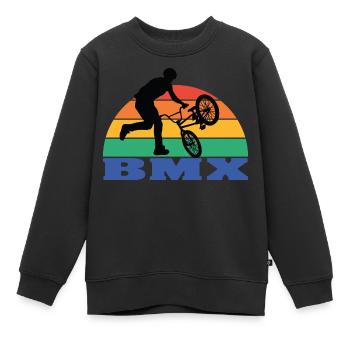 BMX Rad | BMX Fahrer | BMX Rennen - Kinder Premium Organic Sweatshirt - Schwarz - Vorne - AI Model Kid Female (0cm)