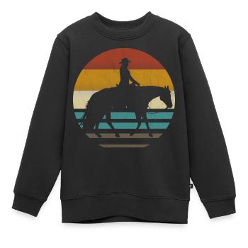 Westernreiten Westernreiterin Pferd Cowgirls Retro - Kinder Premium Organic Sweatshirt - Schwarz - Vorne - AI Model Kid Female (0cm)