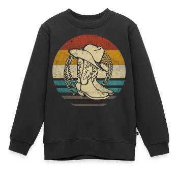 Westernreiten Westernreiterin Pferd Cowgirls Retro - Kinder Premium Organic Sweatshirt - Schwarz - Vorne - AI Model Kid Female (0cm)
