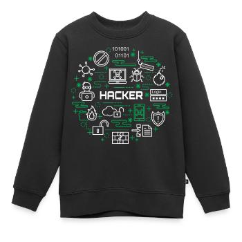 Hacker - Kinder Premium Organic Sweatshirt - Schwarz - Vorne - AI Model Kid Female (0cm)