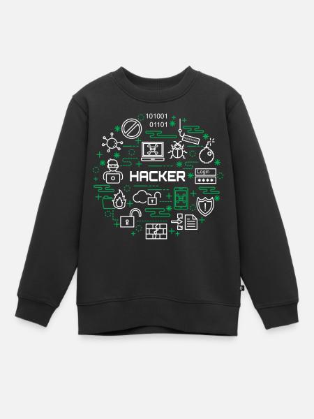 Hacker - Kinder Premium Organic Sweatshirt - Schwarz