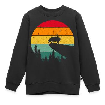 Vintage Retro Schwein Schweinchen Sau Bauer - Kinder Premium Organic Sweatshirt - Schwarz - Vorne - AI Model Kid Female (0cm)