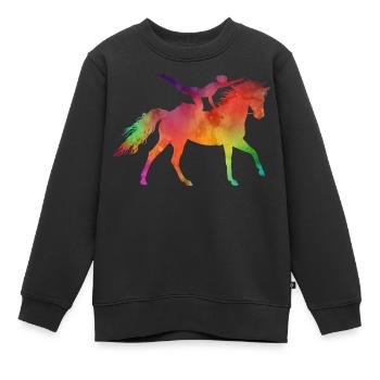 Voltigieren Aquarell Look - Kinder Premium Organic Sweatshirt - Schwarz - Vorne - AI Model Kid Female (0cm)