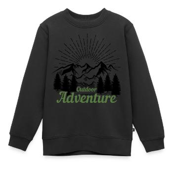 Outdoor Adventure - Wanderung - Kinder Premium Organic Sweatshirt - Schwarz - Vorne - AI Model Kid Female (0cm)