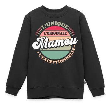 L'unique L'originale Mamou L'exceptionnelle Cadeau - Sweat Premium enfant bio - noir - Devant - AI Model Kid Female (0cm)