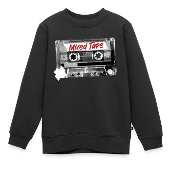 Bande mixte - Sweat Premium enfant bio - noir - Devant - AI Model Kid Female (0cm)
